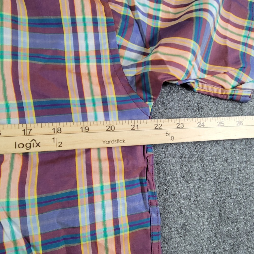 Viyella Shirt Men's Medium Button Down Collar Plaid Short Sleeve - Picture 5 of 8